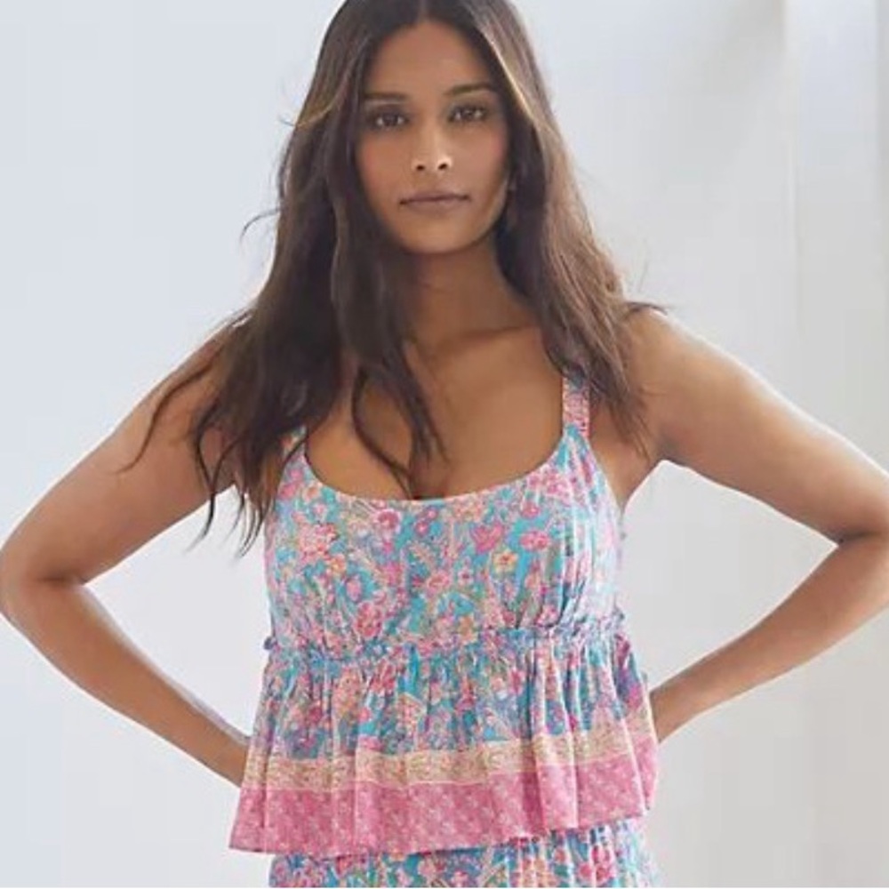 Plenty by Tracy Reese Meadow Peplum Crop Tank Top x Anthropologie | XL